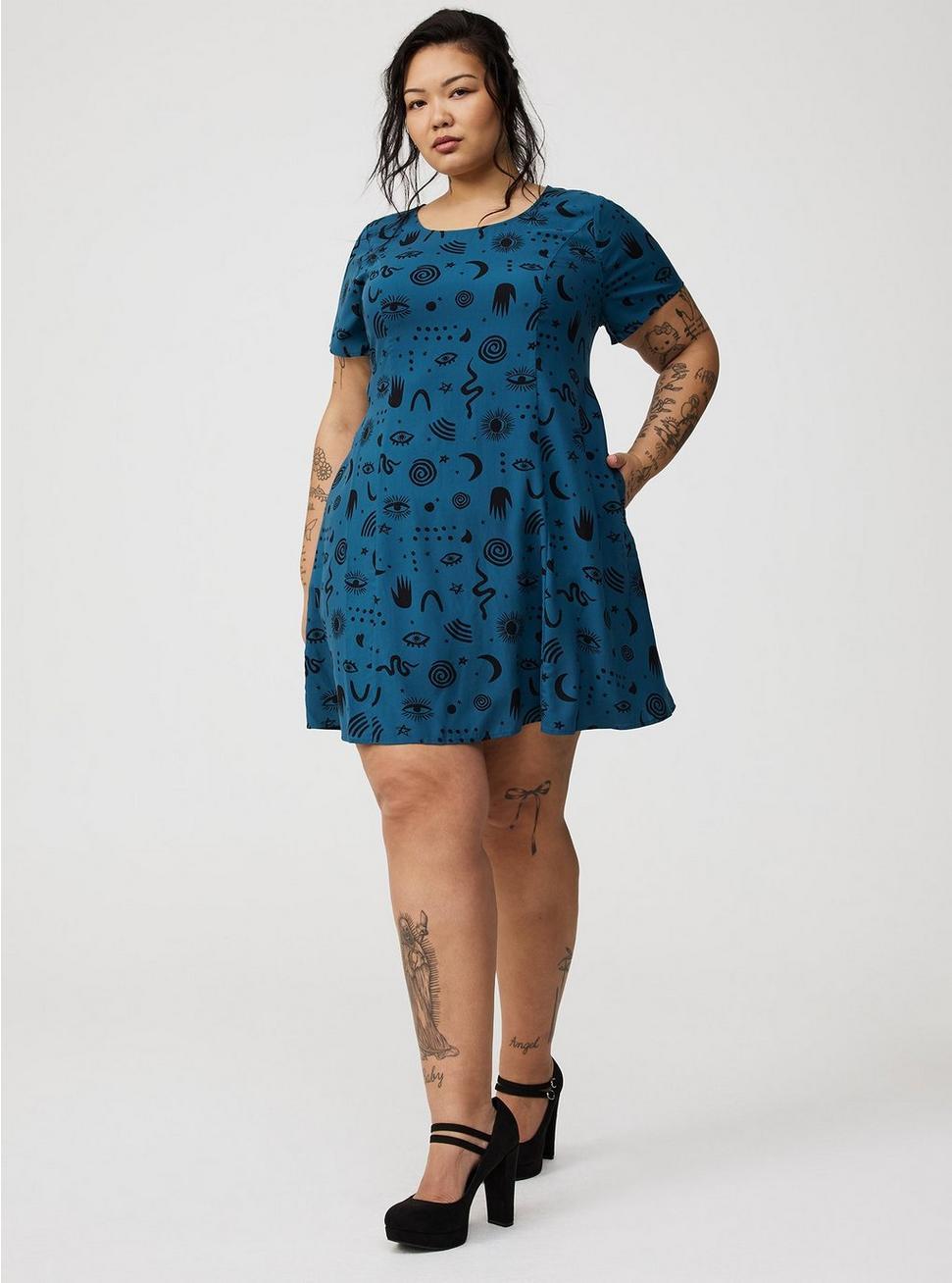 Mini Cap-Sleeve Trapeze Dress Product Image