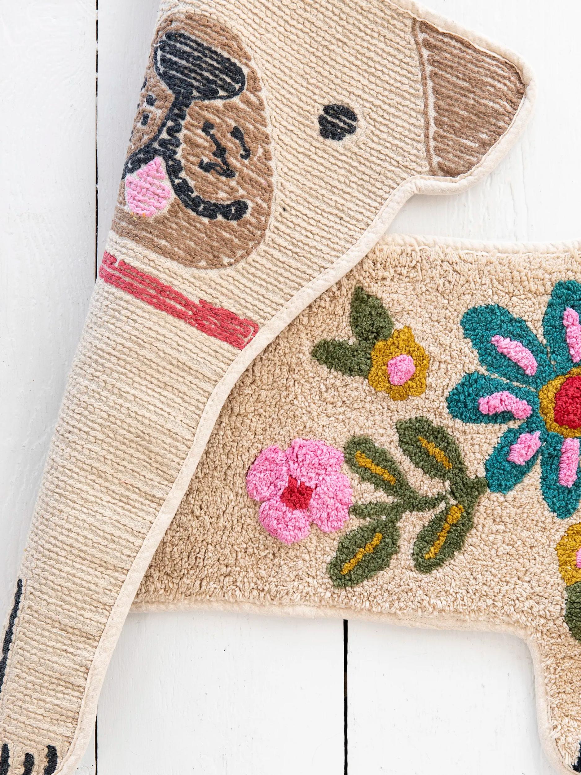 Tufted Cotton Bath Mat - Tan Dog Product Image