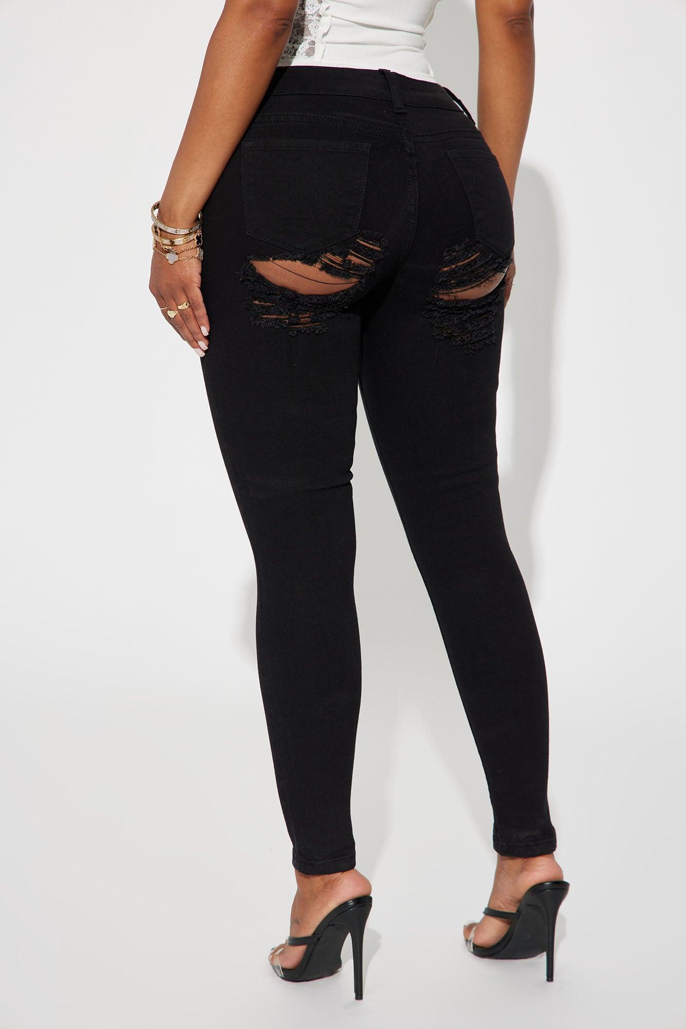 All The Booty Ripped Skinny Jeans - Black Product Image