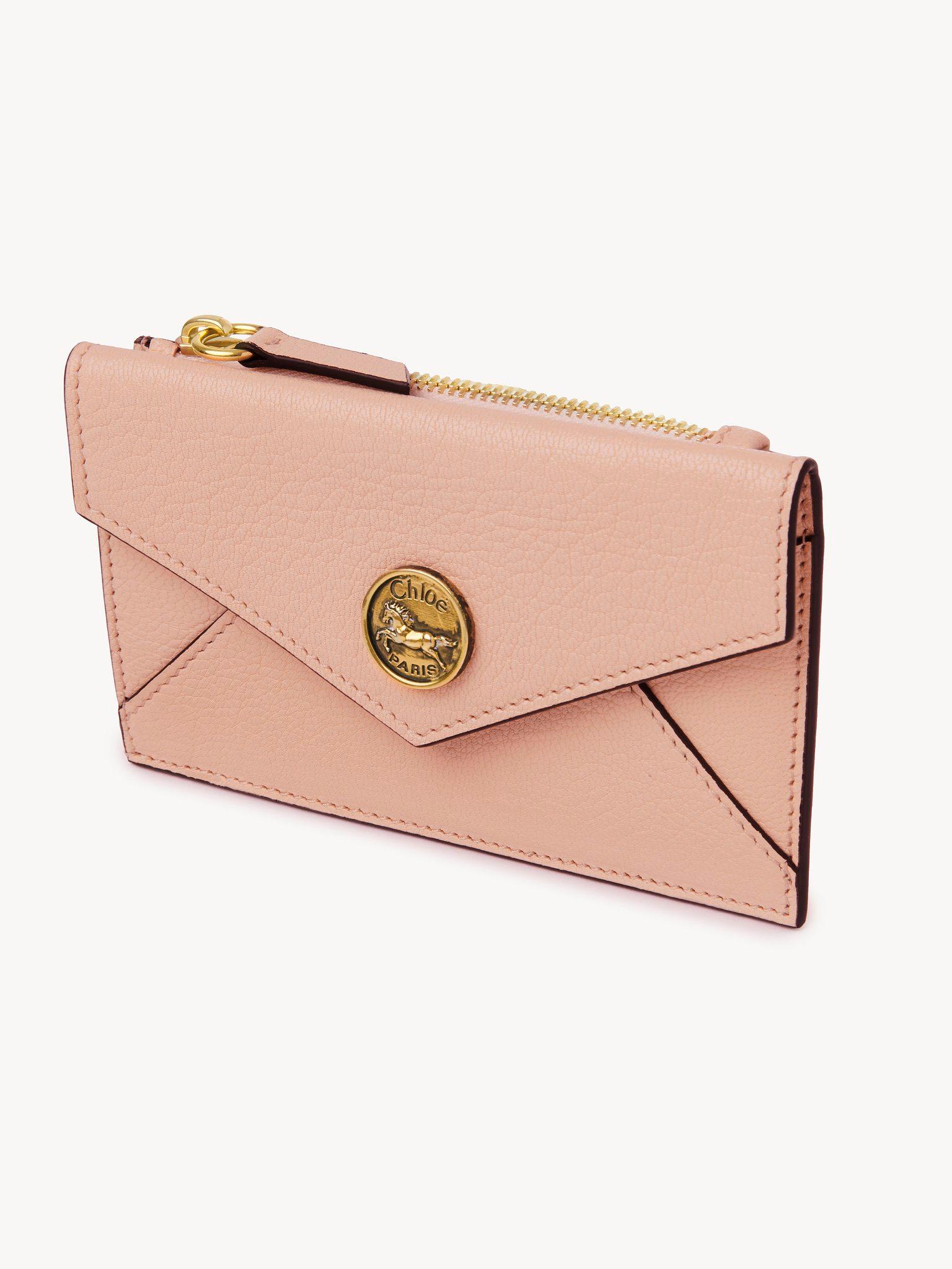 Small Envelope purse with card slots in grained leather Product Image