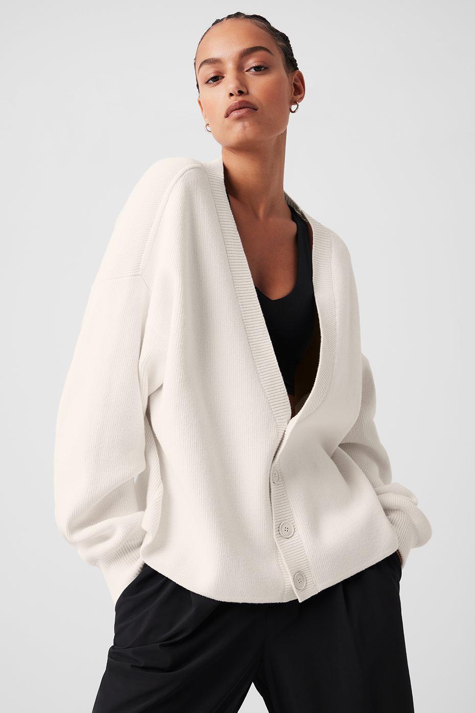 Scholar Cardigan Sweater - Ivory Product Image