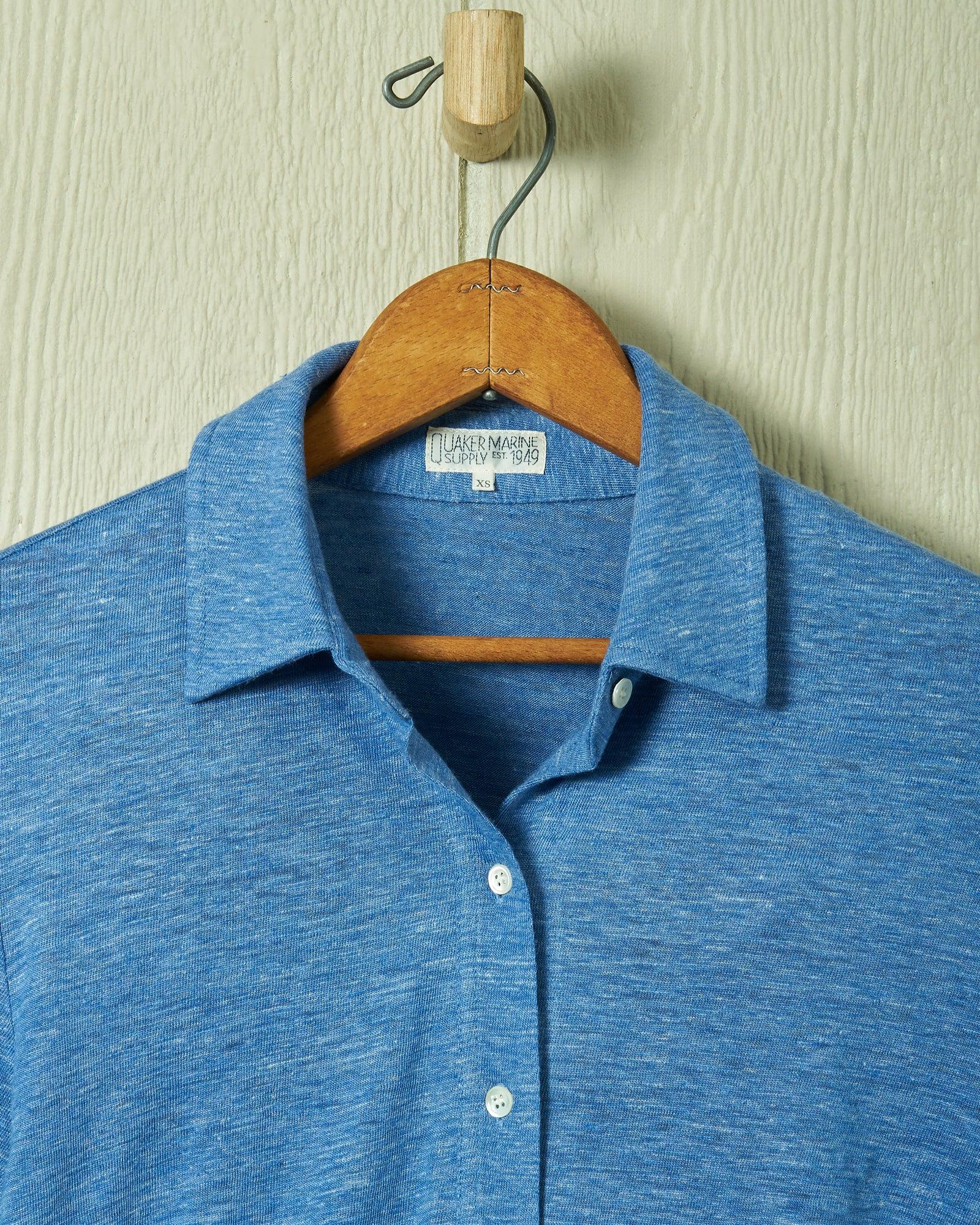 Cotton/Linen Avalon Knit Top in Atlantic Blue Product Image