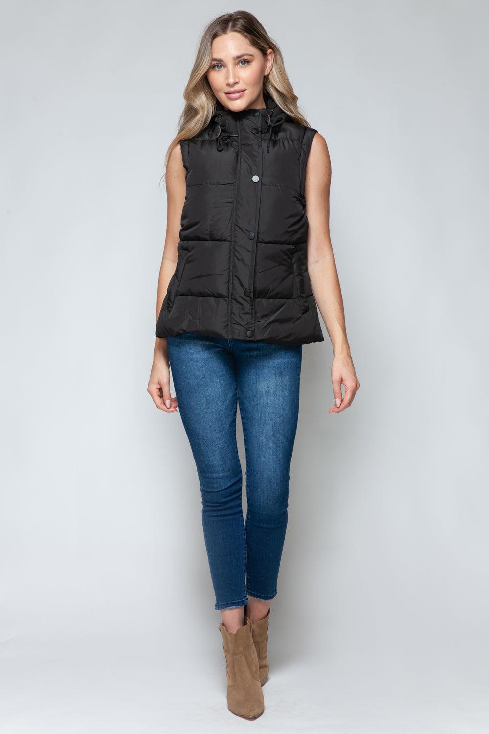 Snobbish Snap and Zip Closure Hooded Vest Product Image
