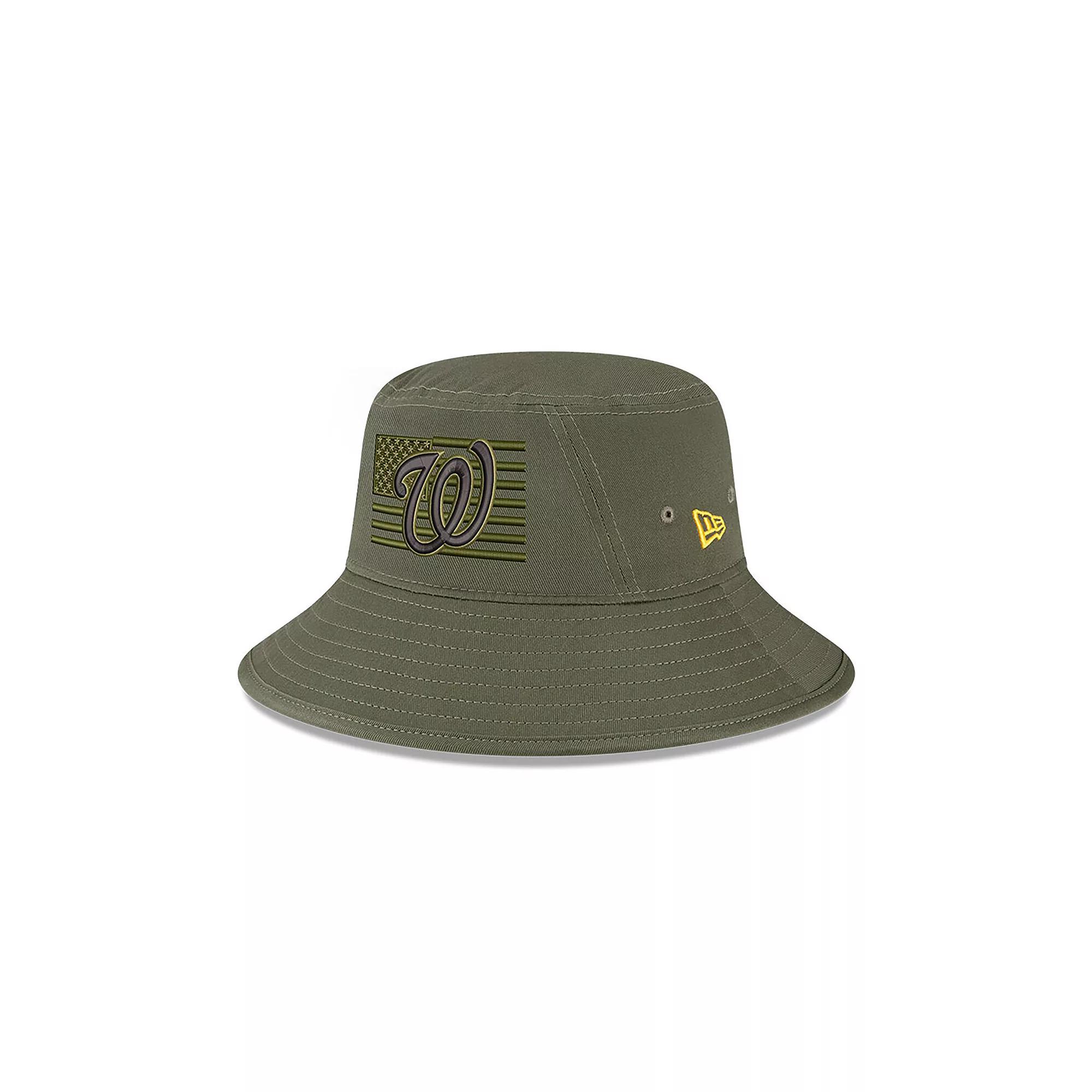 Men's New Era  Green Washington Nationals 2023 Armed Forces Day Bucket Hat, Size: Small/Medium Product Image
