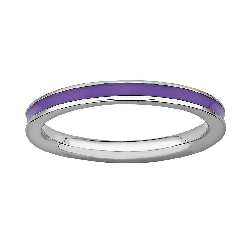 Stacks & Stones Sterling Silver Purple Enamel Stack Ring, Women's, Size: 10 Product Image