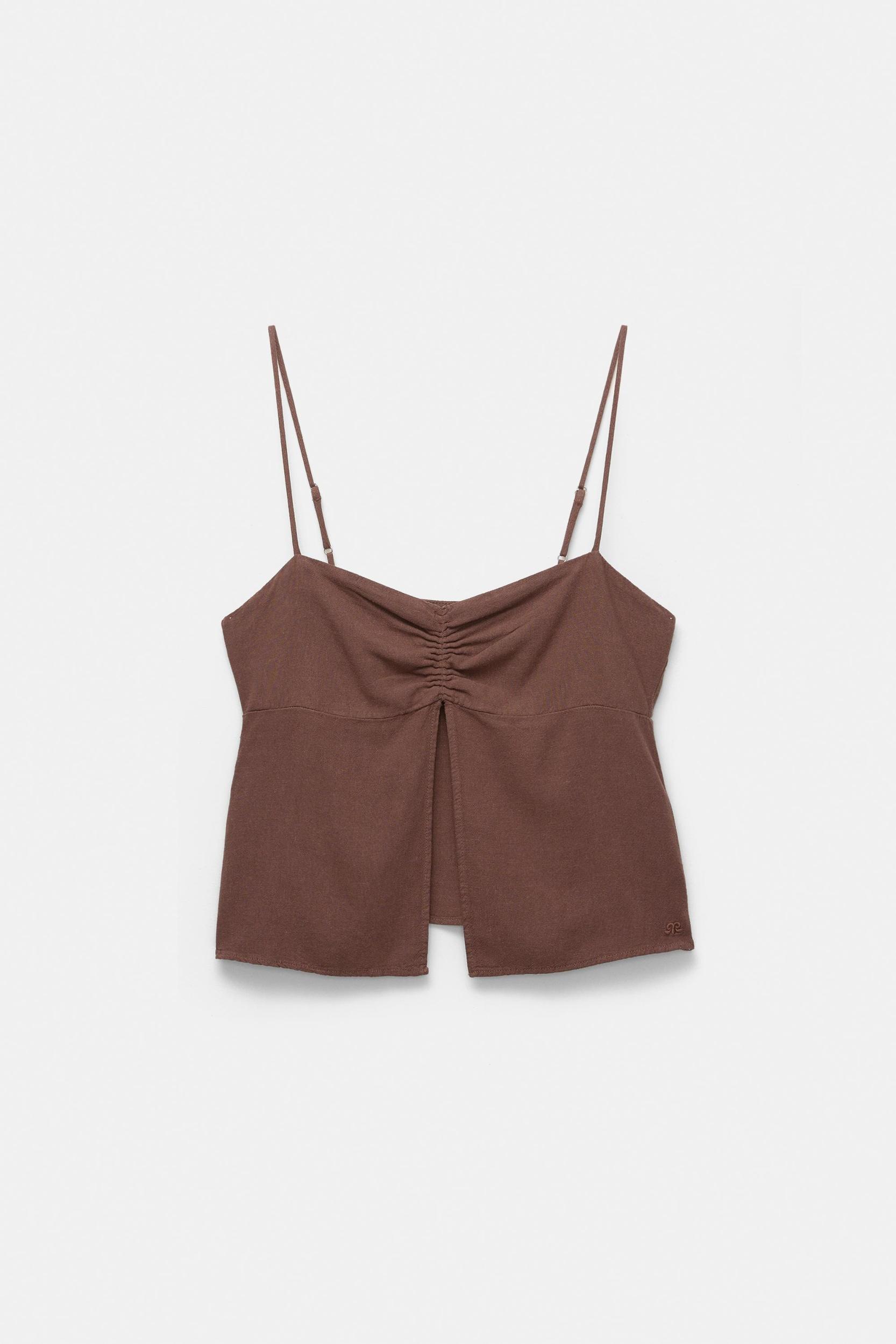 Strappy top with linen Product Image