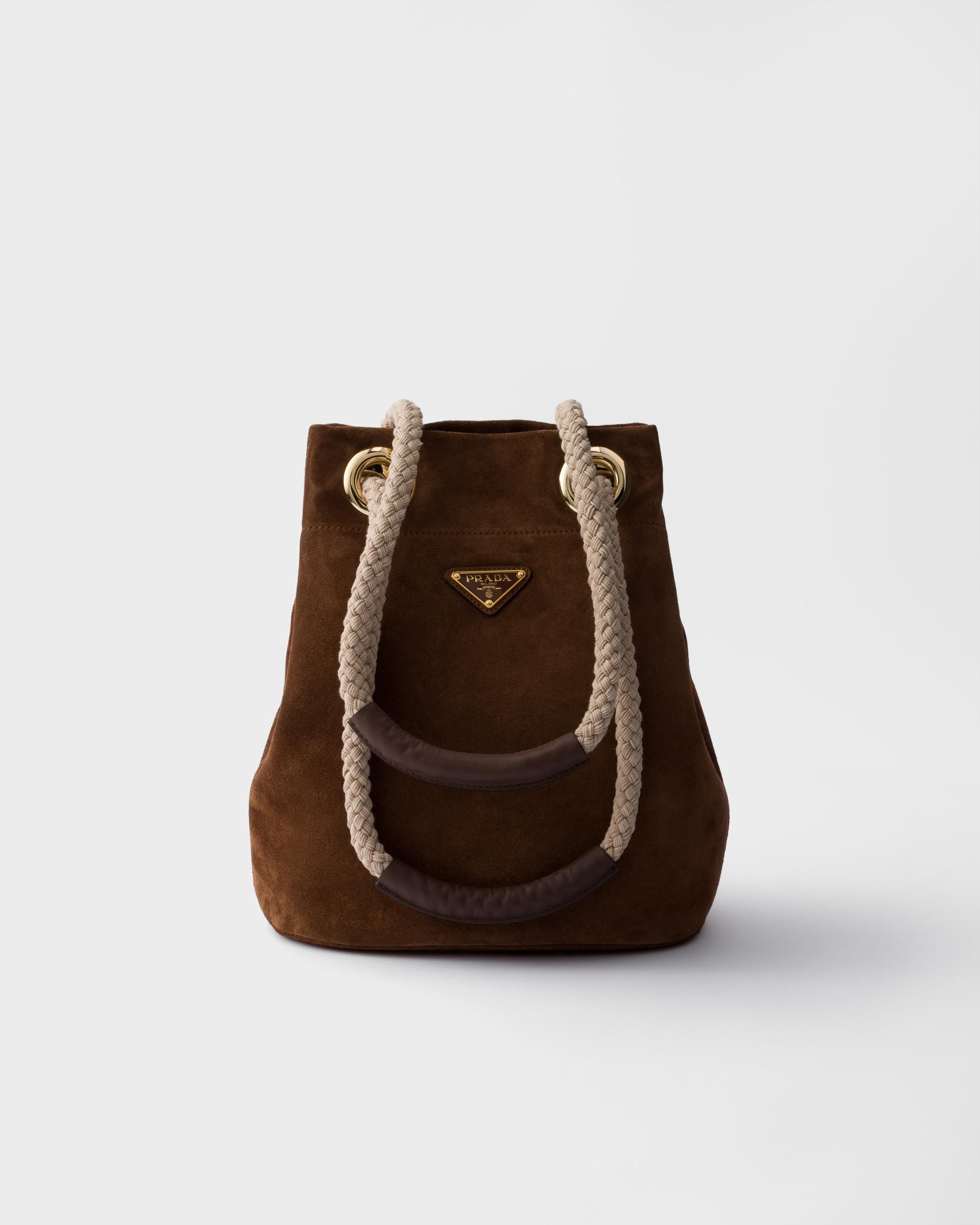 Small Prada Mariner suede bucket bag Product Image