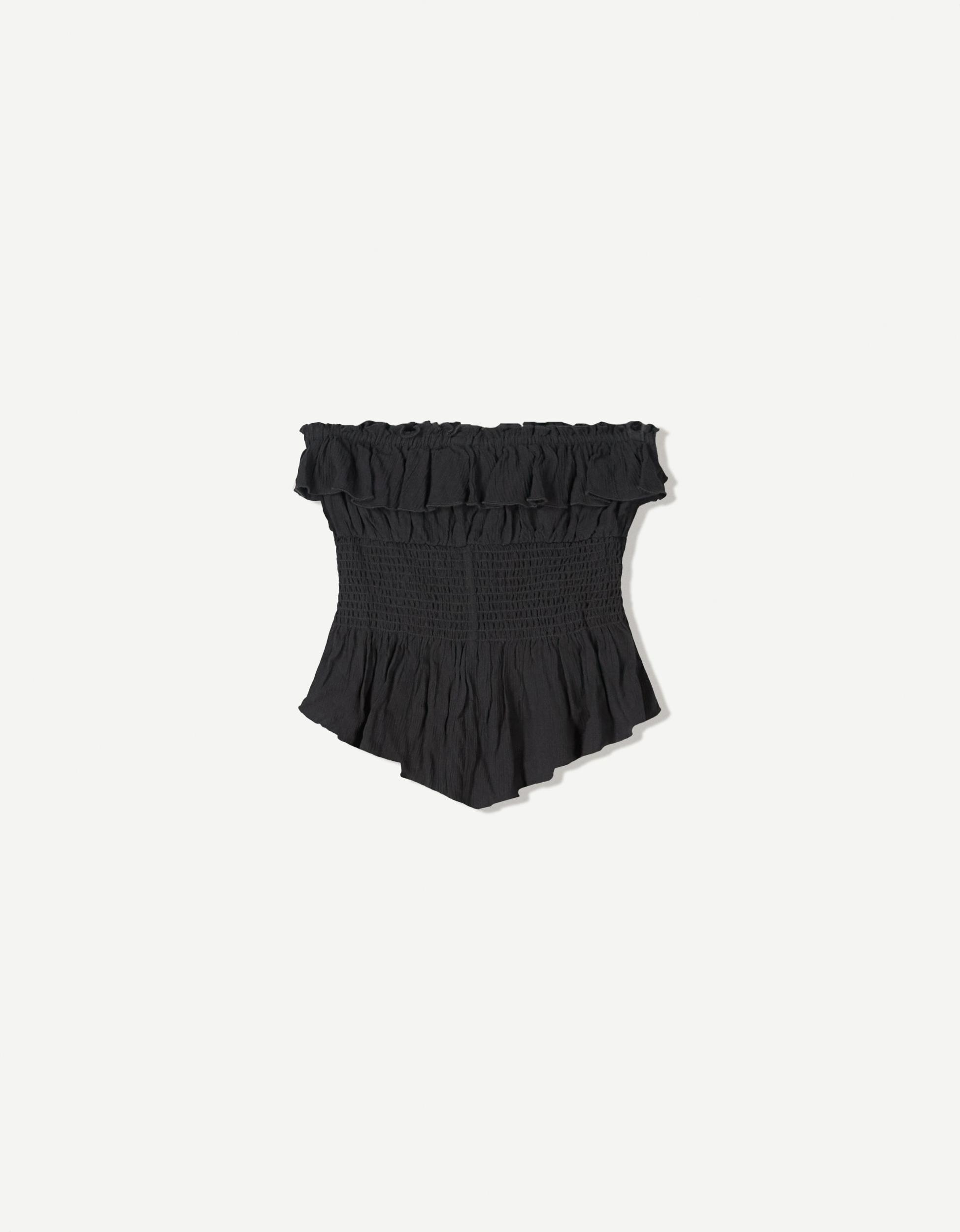 Ruffled textured bandeau top Product Image
