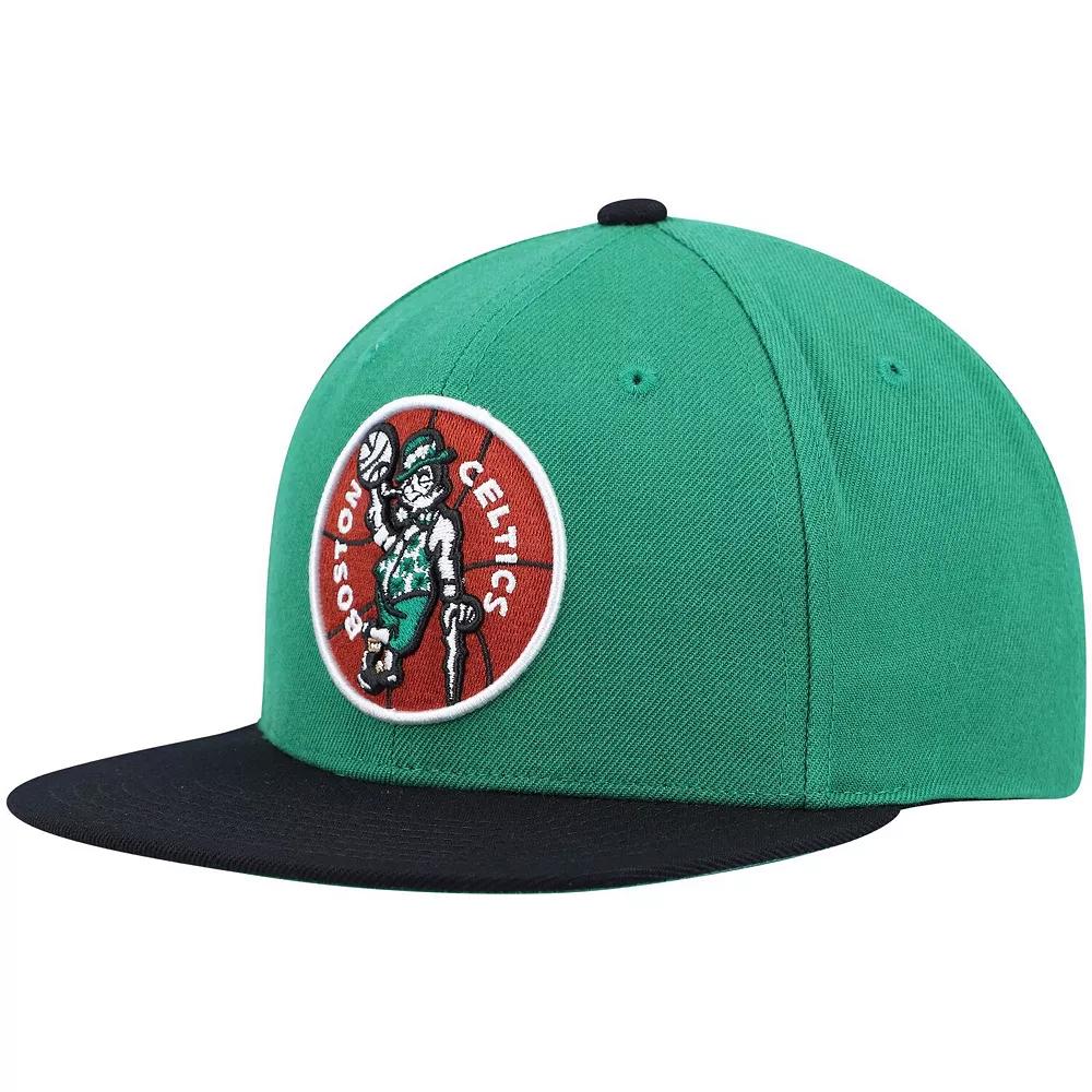Men's Mitchell & Ness Kelly Green/Black Boston Celtics Hardwood Classics Team Two-Tone 2.0 Snapback Hat Product Image