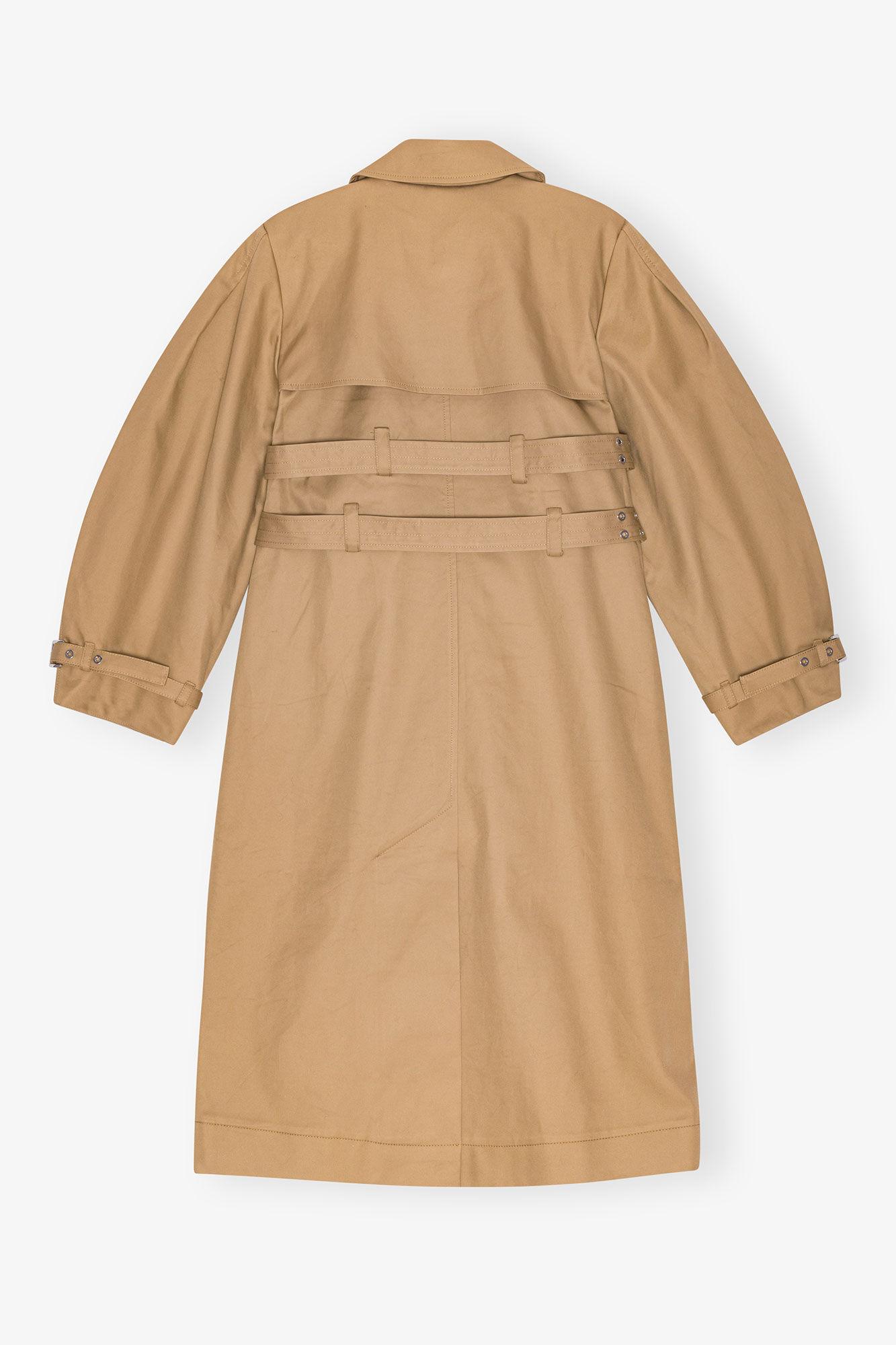 Camel Bonded Cotton Trench Coat Product Image
