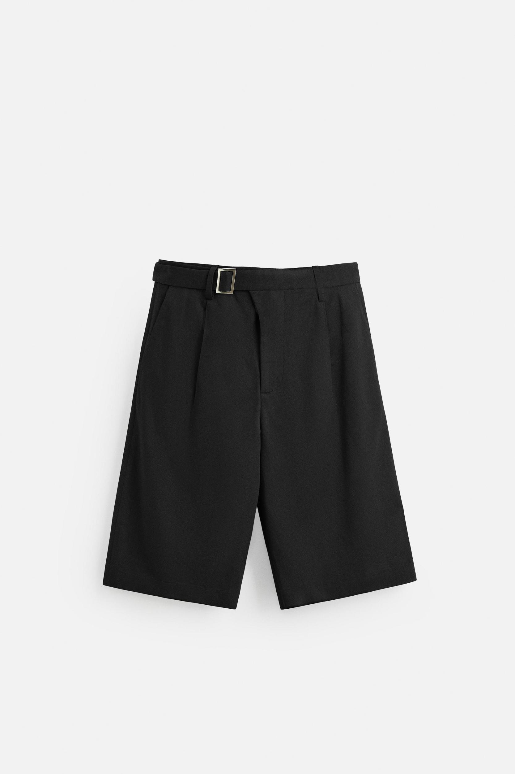 BELTED PLEATED SHORTS Product Image