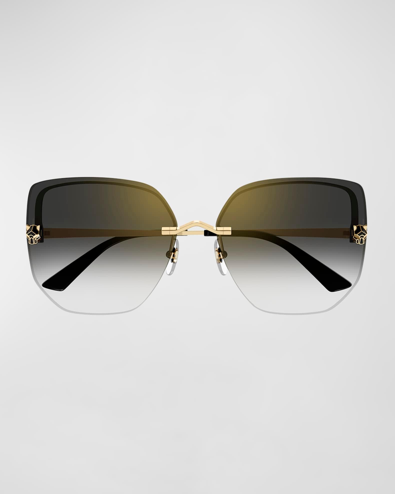 Panther Rimless Metal Alloy Butterfly Sunglasses  Product Image