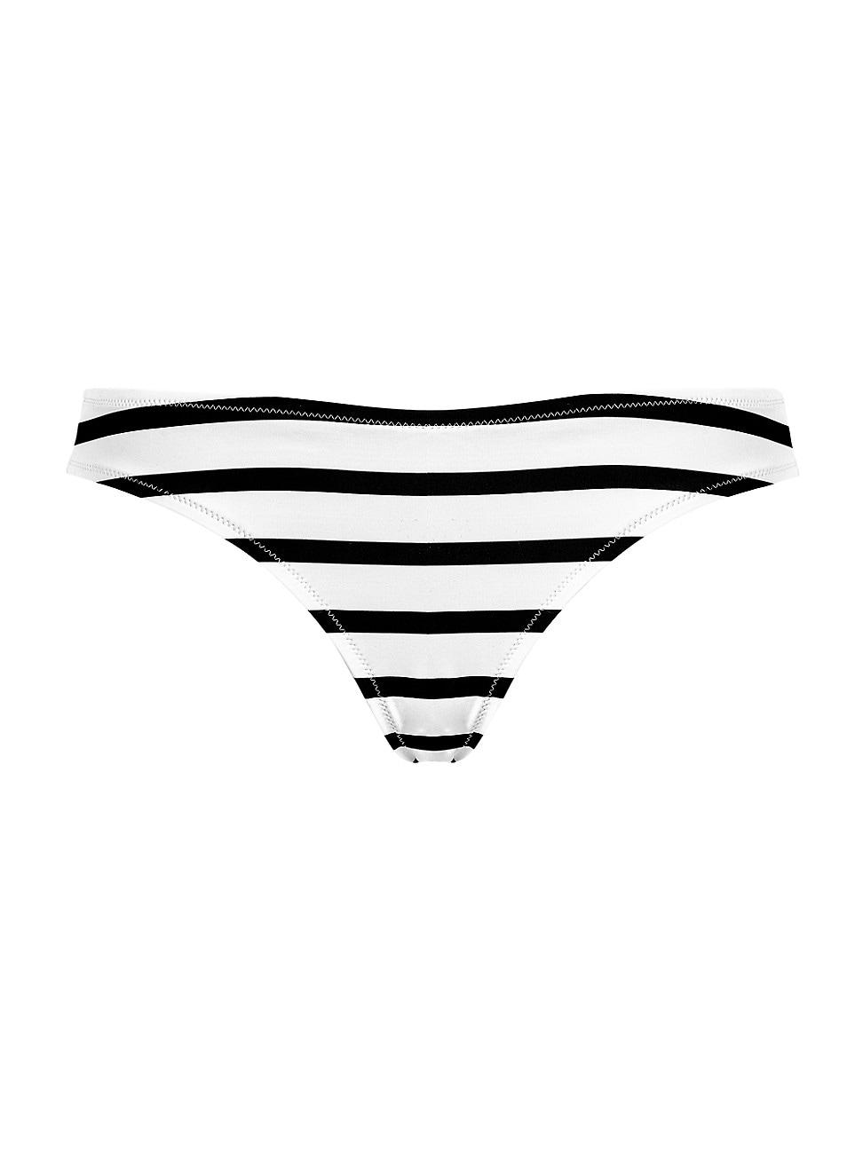 Womens Striped Low-Rise Bikini Bottom Product Image