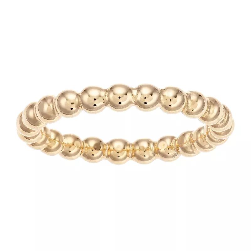 10k Gold Beaded Stack Ring, Women's, Size: 7, Yellow Product Image