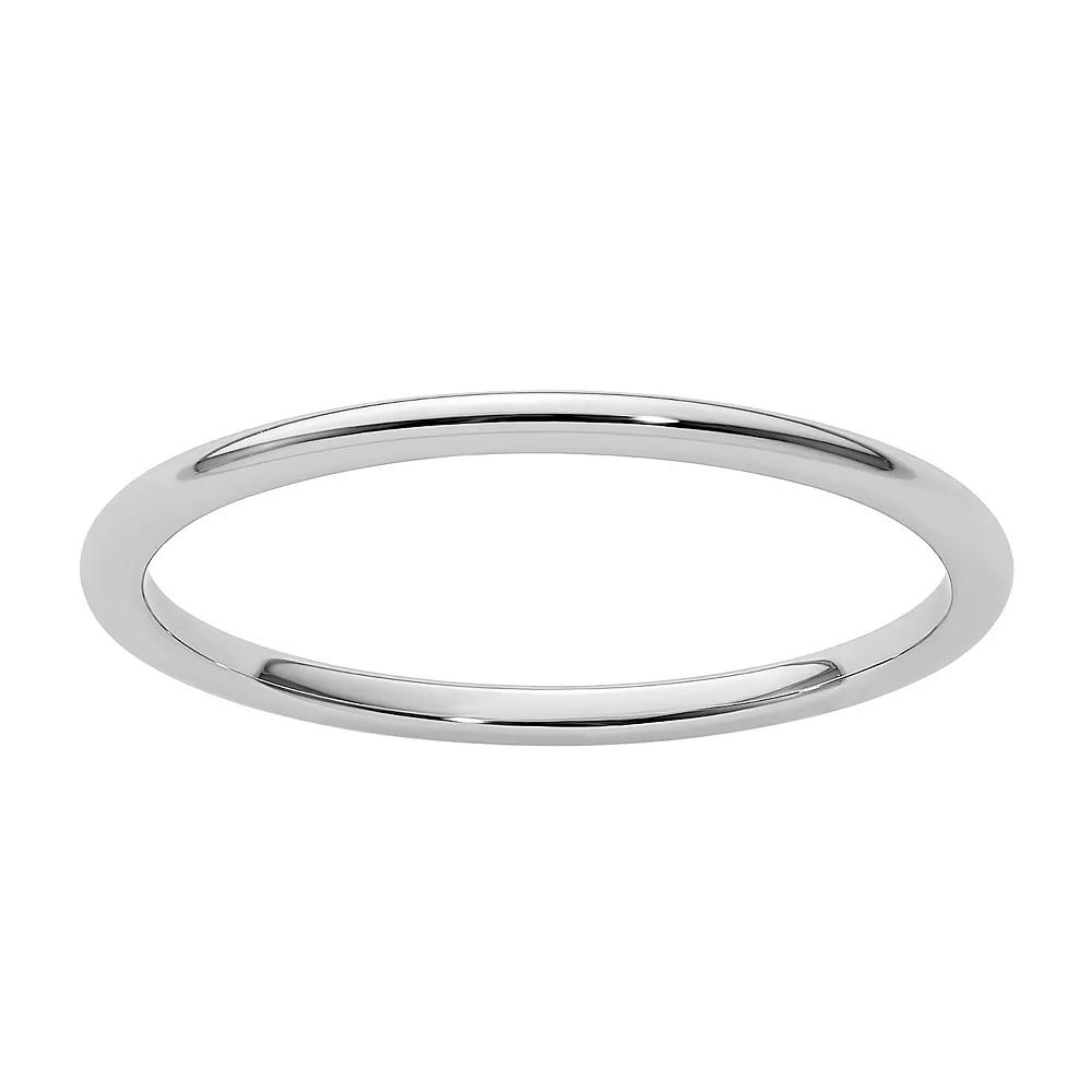 Stacks & Stones 10k Gold 1.2 mm Half Round Stackable Band, Womens 10k White Gold Product Image