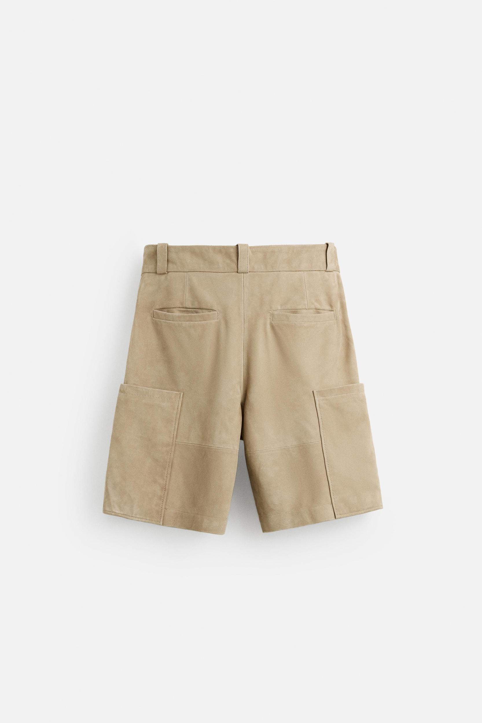 SUEDE CARGO SHORTS Product Image