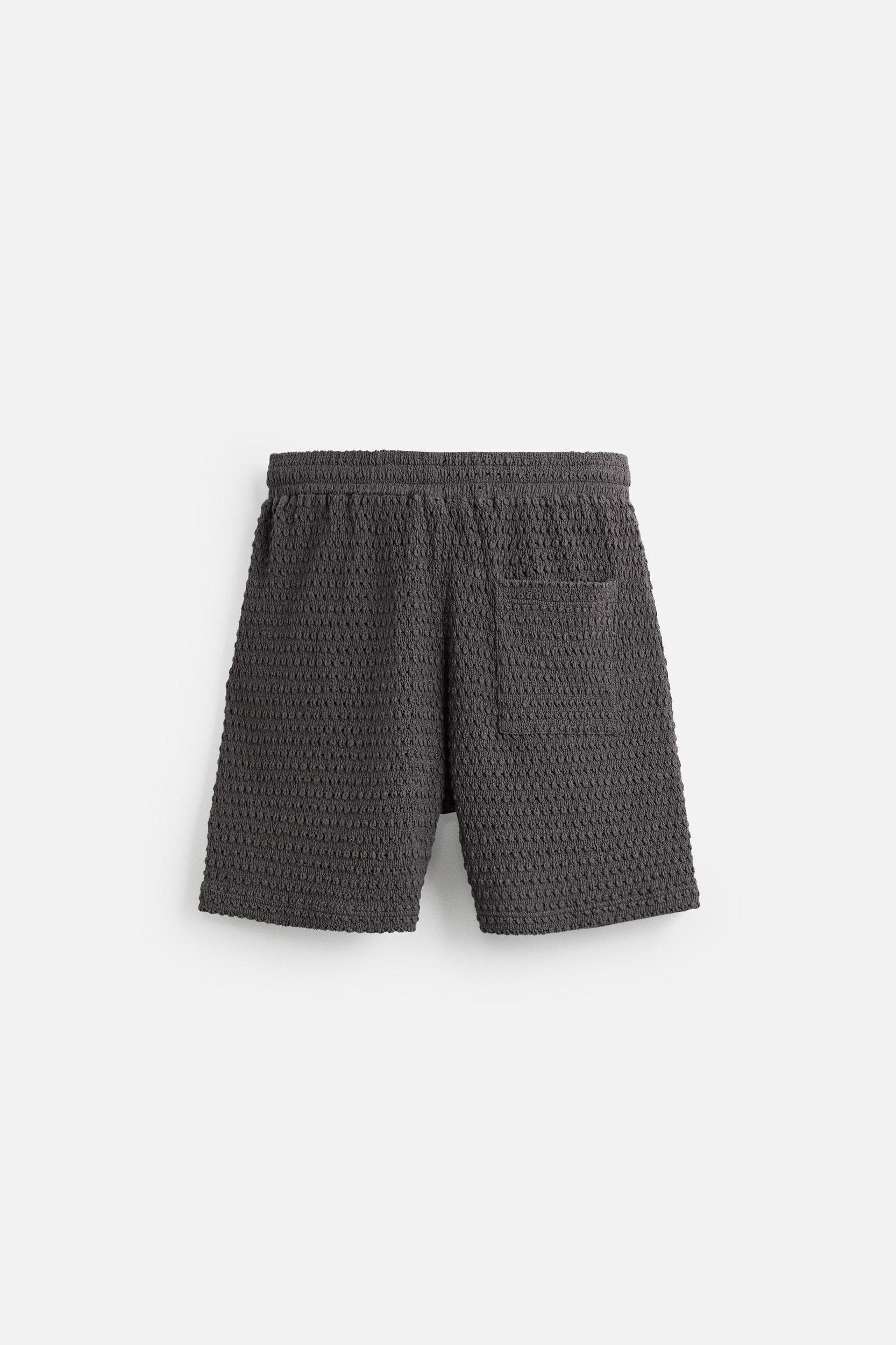 IRREGULAR TEXTURED BERMUDA SHORTS Product Image