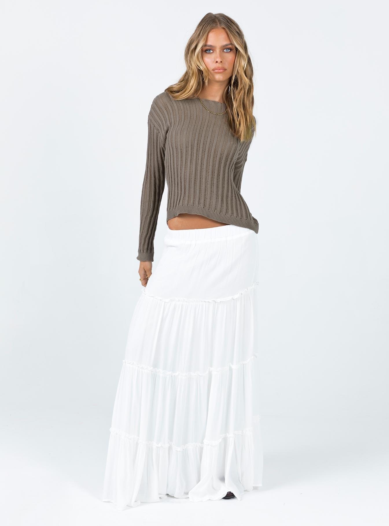 Miriah Maxi Skirt White Petite Product Image