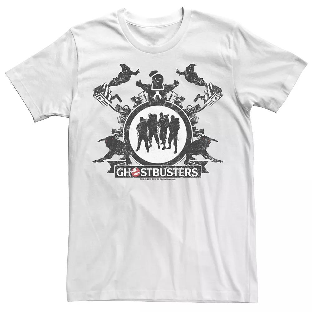 Men's Ghostbusters Group Shot Silhouette Distressed Poster Tee,  Product Image