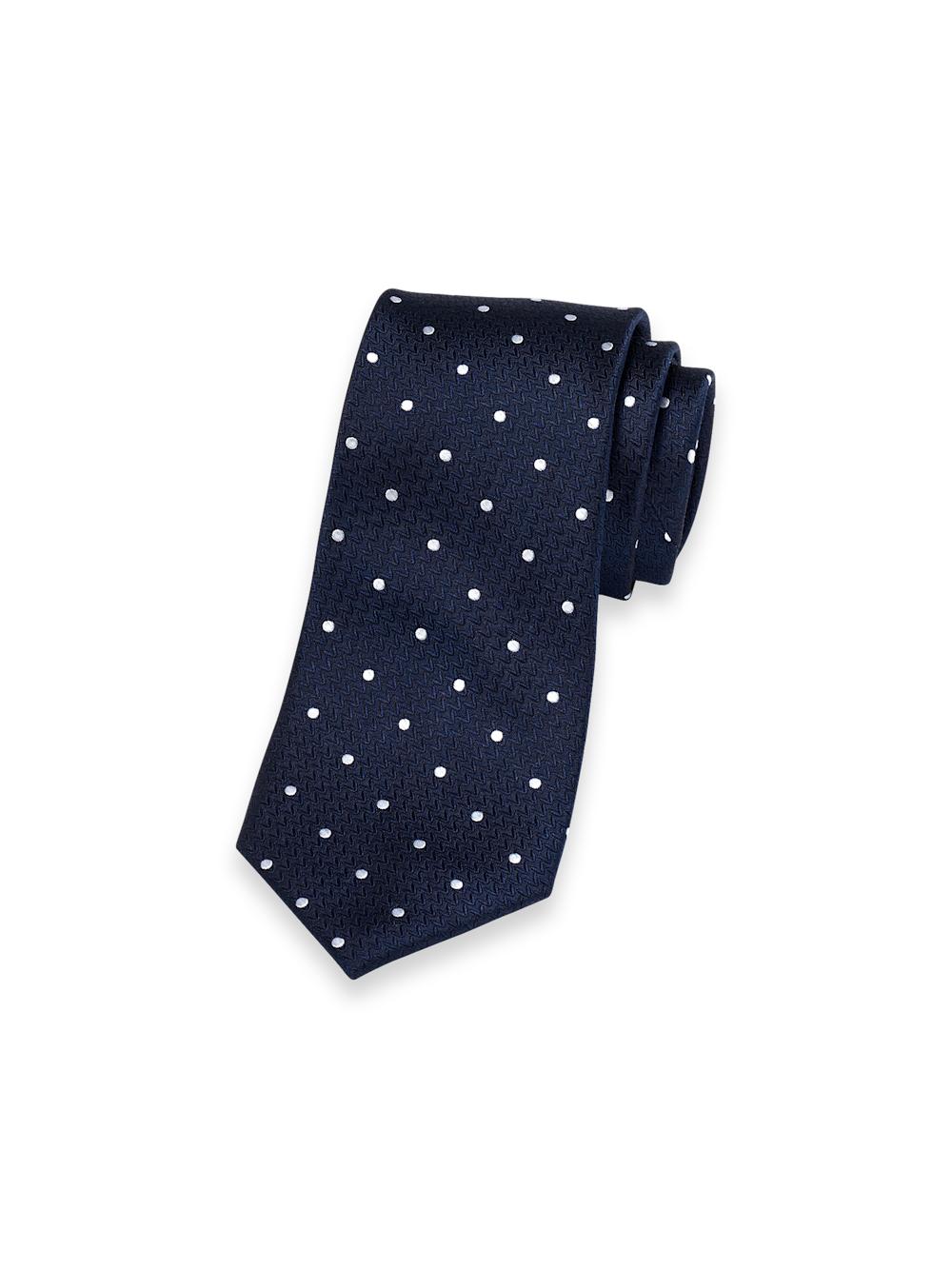 Dot Woven Silk Tie - Blue Product Image