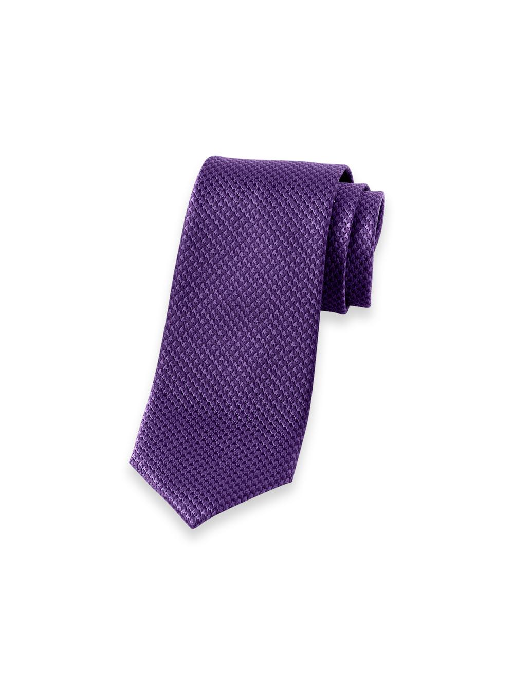 Houndstooth Woven Silk Tie - Purple Product Image