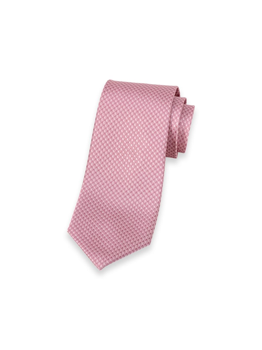 Houndstooth Woven Silk Tie - Pink Product Image