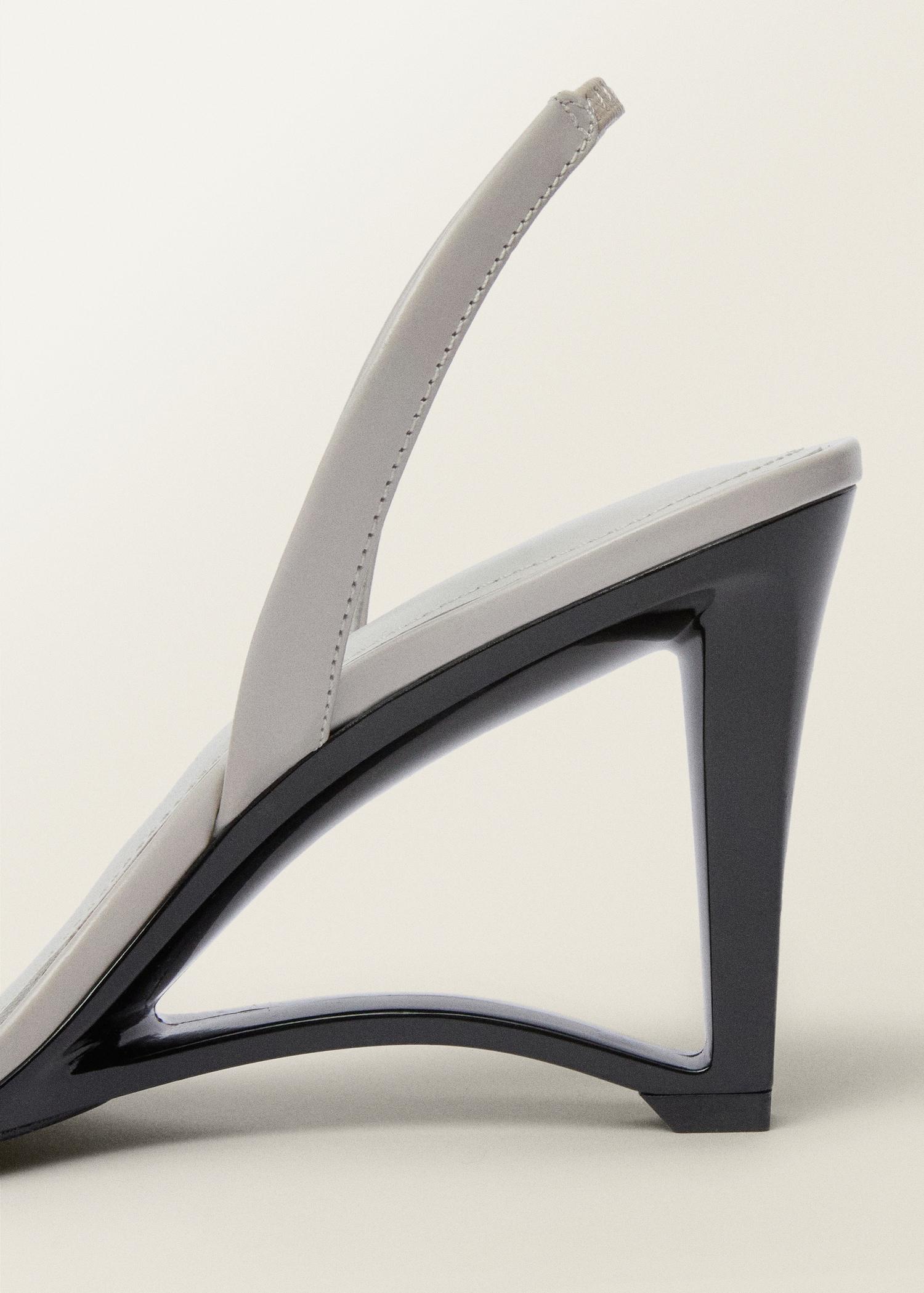 Leather wedge-heel sandals - Women | MANGO USA Product Image