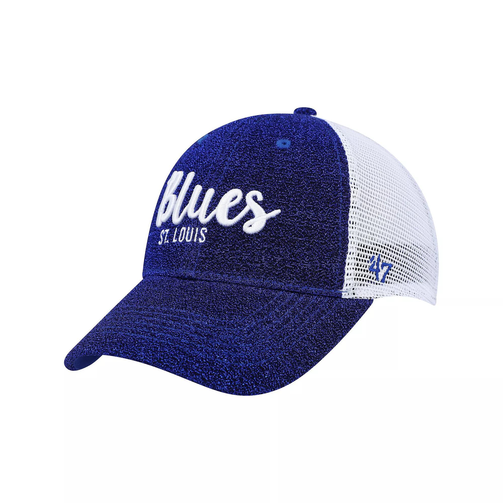Women's '47 Blue/White St. Louis Blues Encore MVP Trucker Snapback Hat Product Image