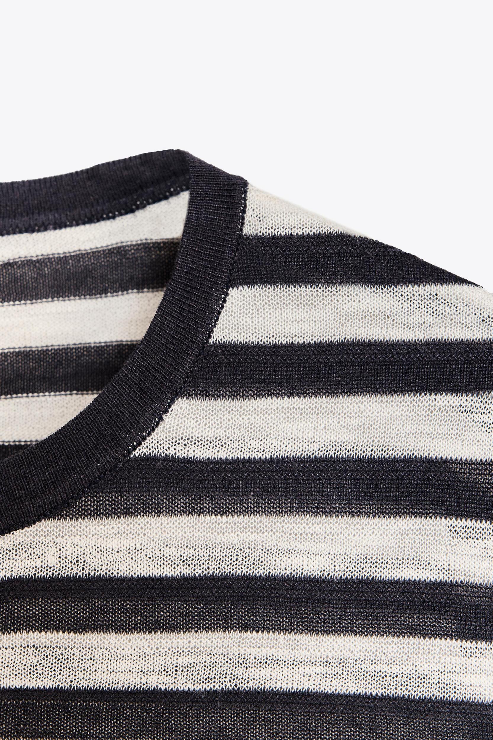 STRIPED FINE KNIT SWEATER Product Image