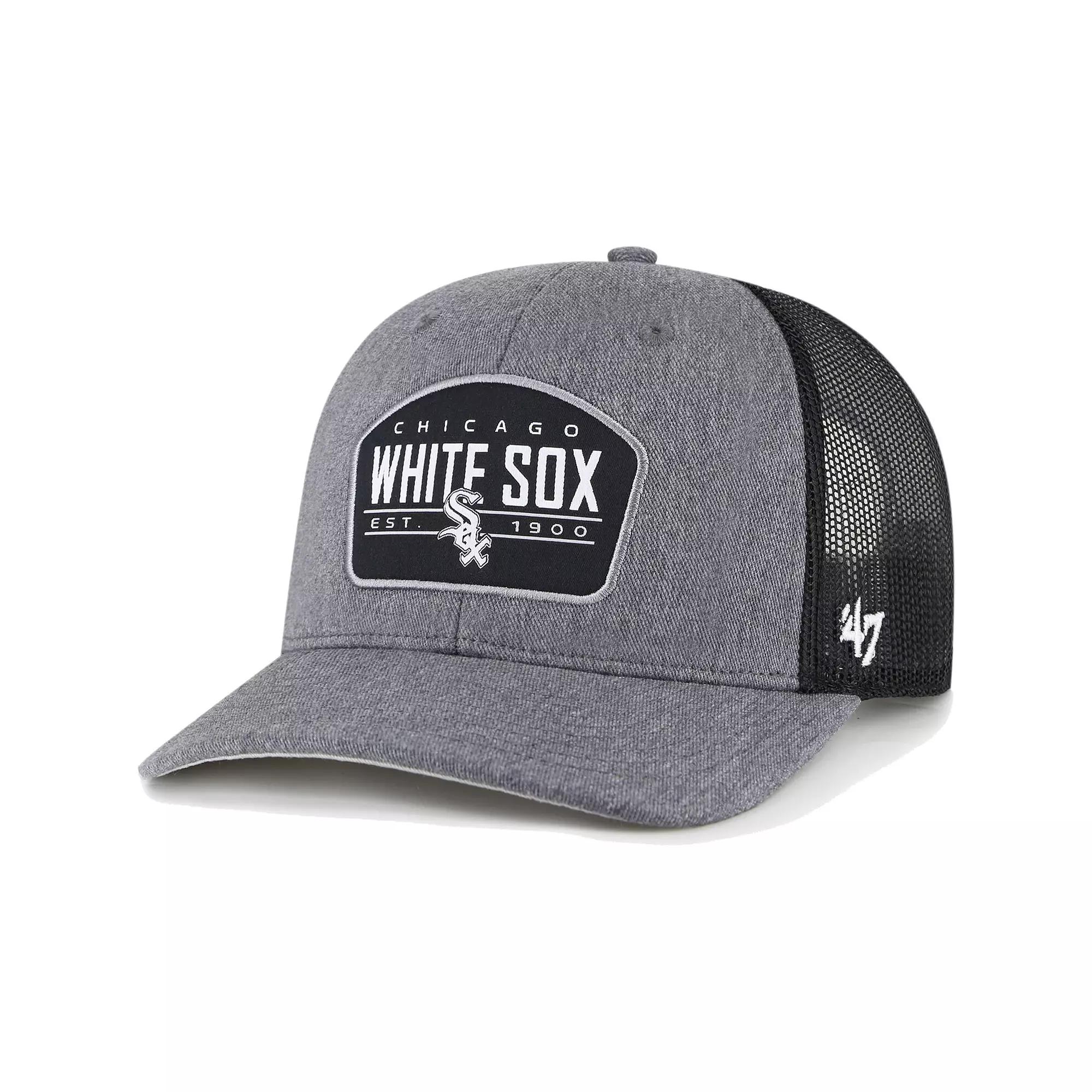 Men's '47 Charcoal Chicago White Sox Slate Trucker Snapback Hat Product Image
