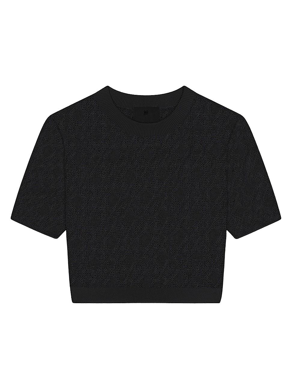 Womens Cropped Sweater in Monogram 72 Jacquard Product Image