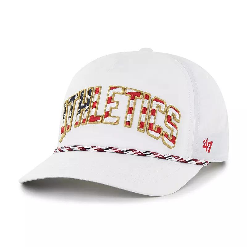 Men's '47 White Oakland Athletics Flag Flutter Hitch Snapback Hat Product Image