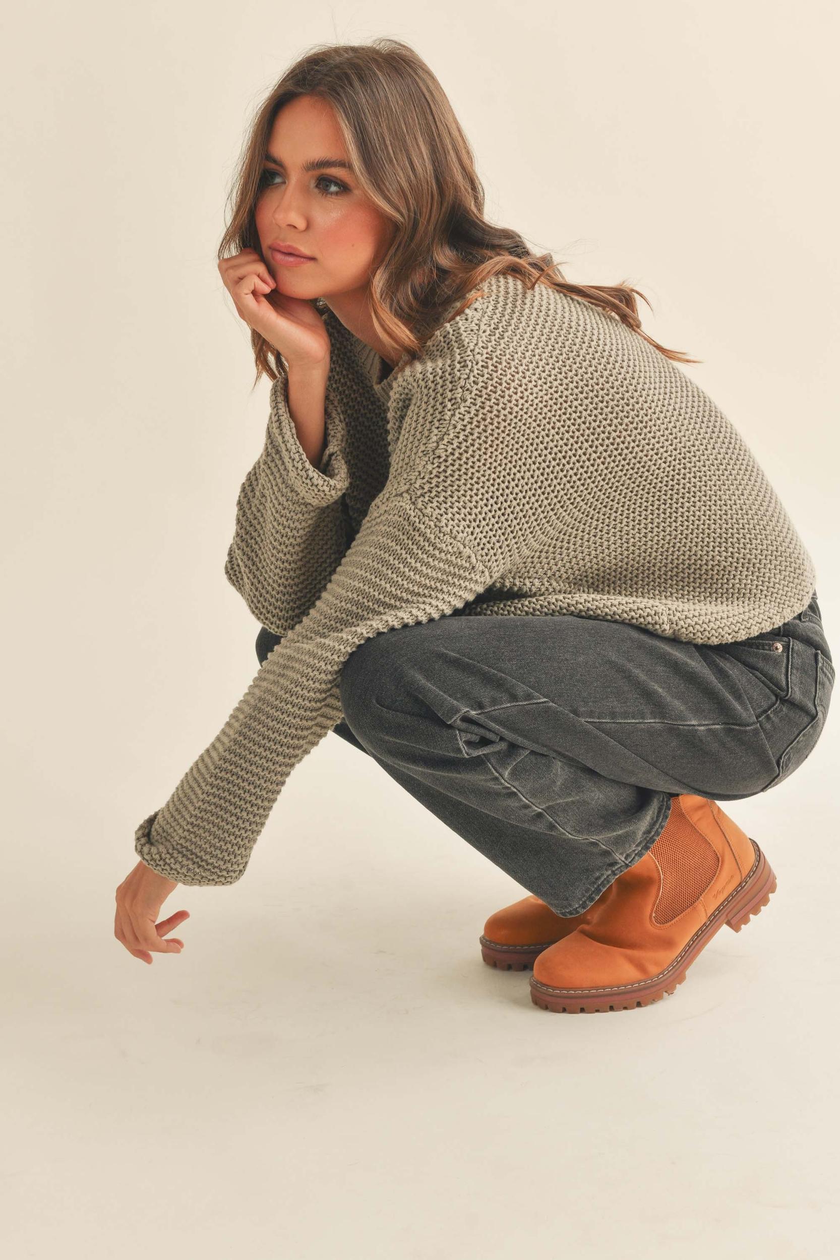 Knitted Round Neck Sweater Product Image