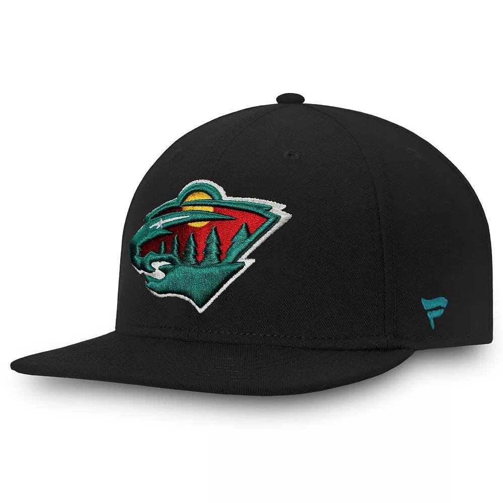 Men's Fanatics Black Minnesota Wild Core Fitted Hat, Size: 7 Product Image