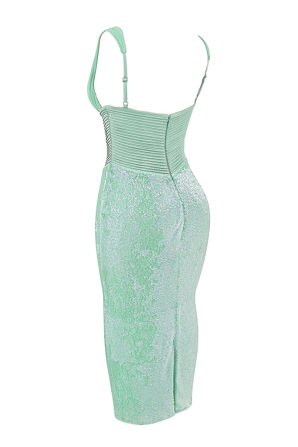 Thala  seafoam sequin corset midi dress Product Image