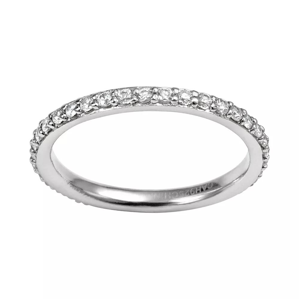 Sophie Miller Sterling Silver Cubic Zirconia Eternity Ring, Women's, Size: 6, White Product Image