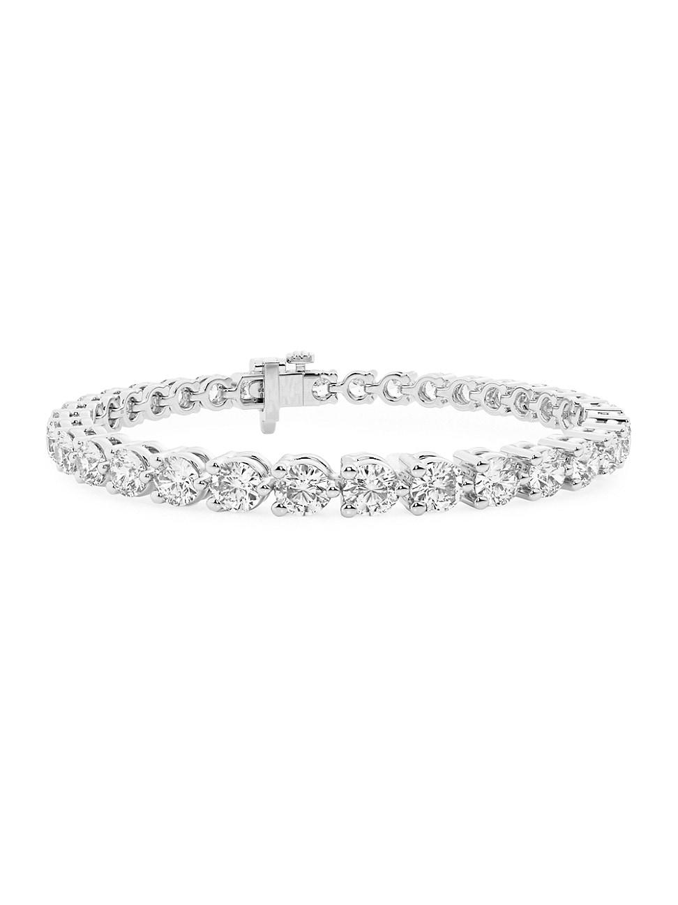Womens Platinum & Round Lab-Grown Diamond 3-Prong Tennis Bracelet/1.00-10.00 TCW Product Image
