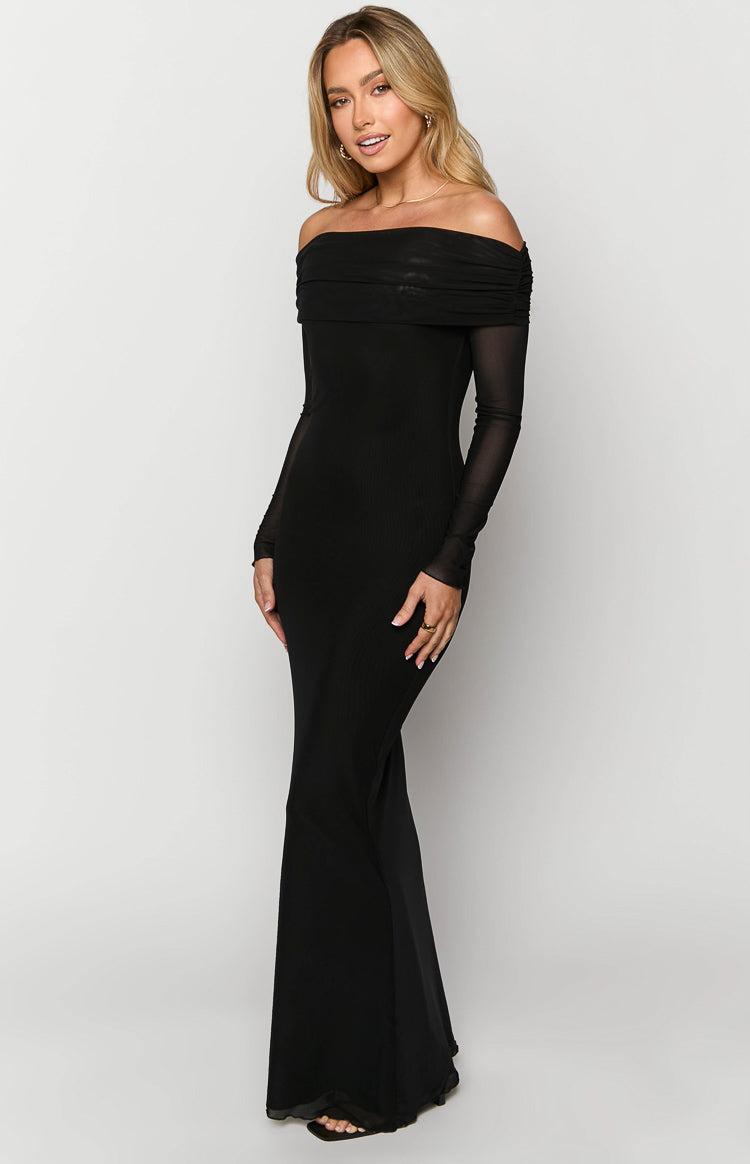 Coraline Black Long Sleeve Maxi Dress Product Image