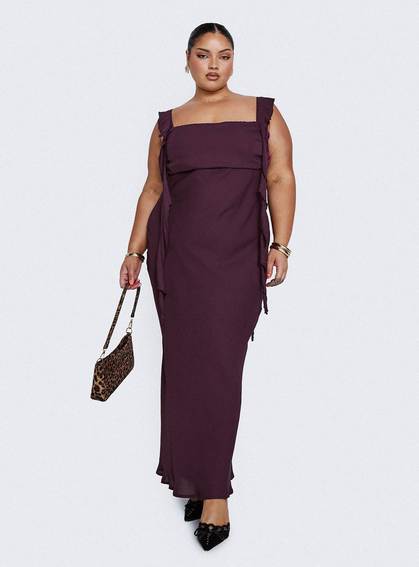 Lanai Maxi Dress Plum Curve Product Image