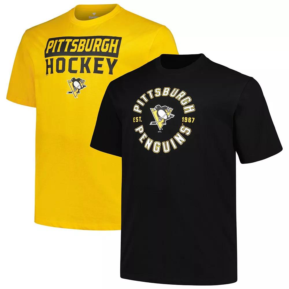 Men's Fanatics Branded Pittsburgh Penguins Big & Tall T-Shirt 2-Pack Set, Size: 2XLT, Black Product Image
