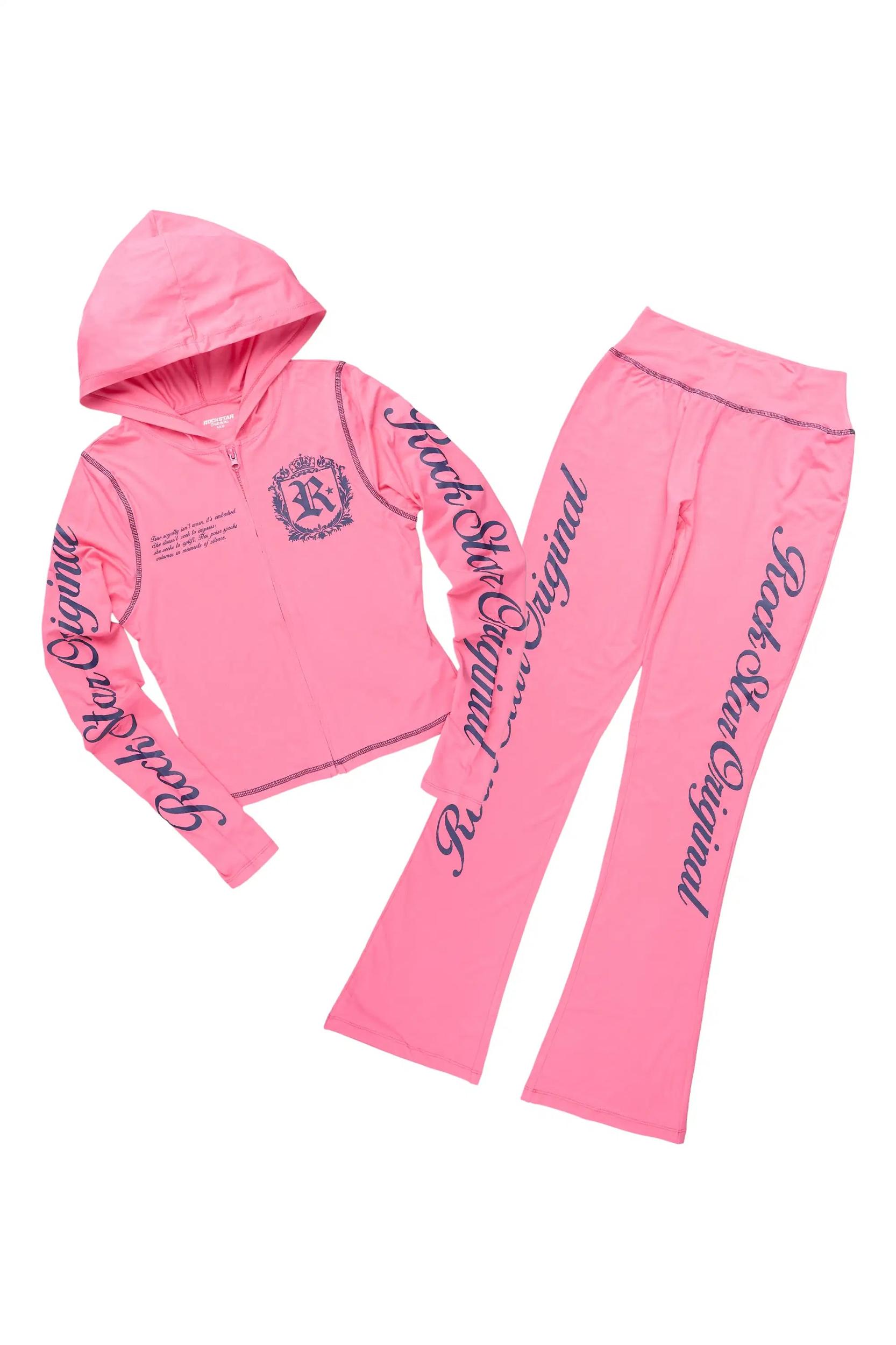 Desmine Hot Pink Lounge Trackset Female Product Image