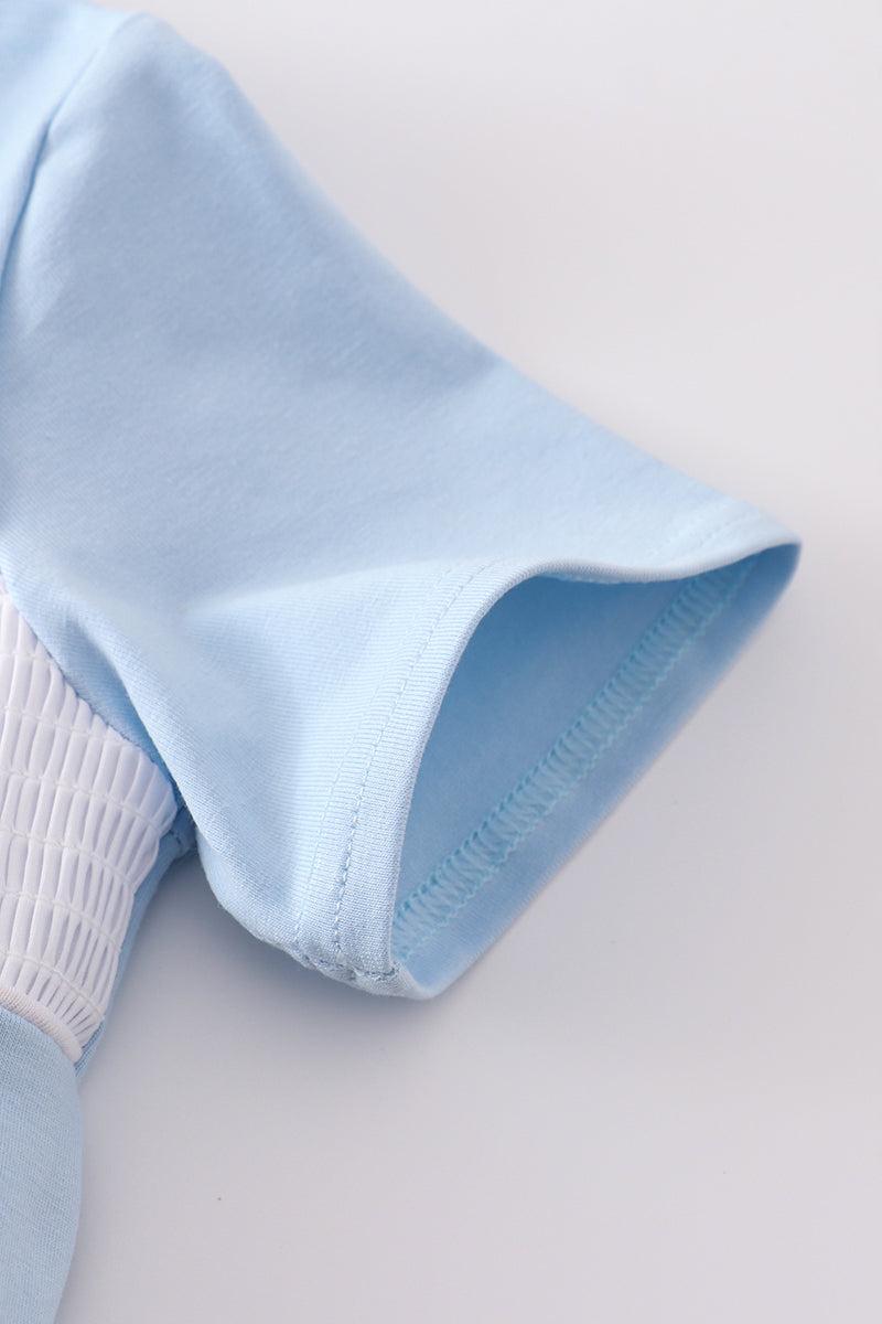 Blue deer applique top Product Image