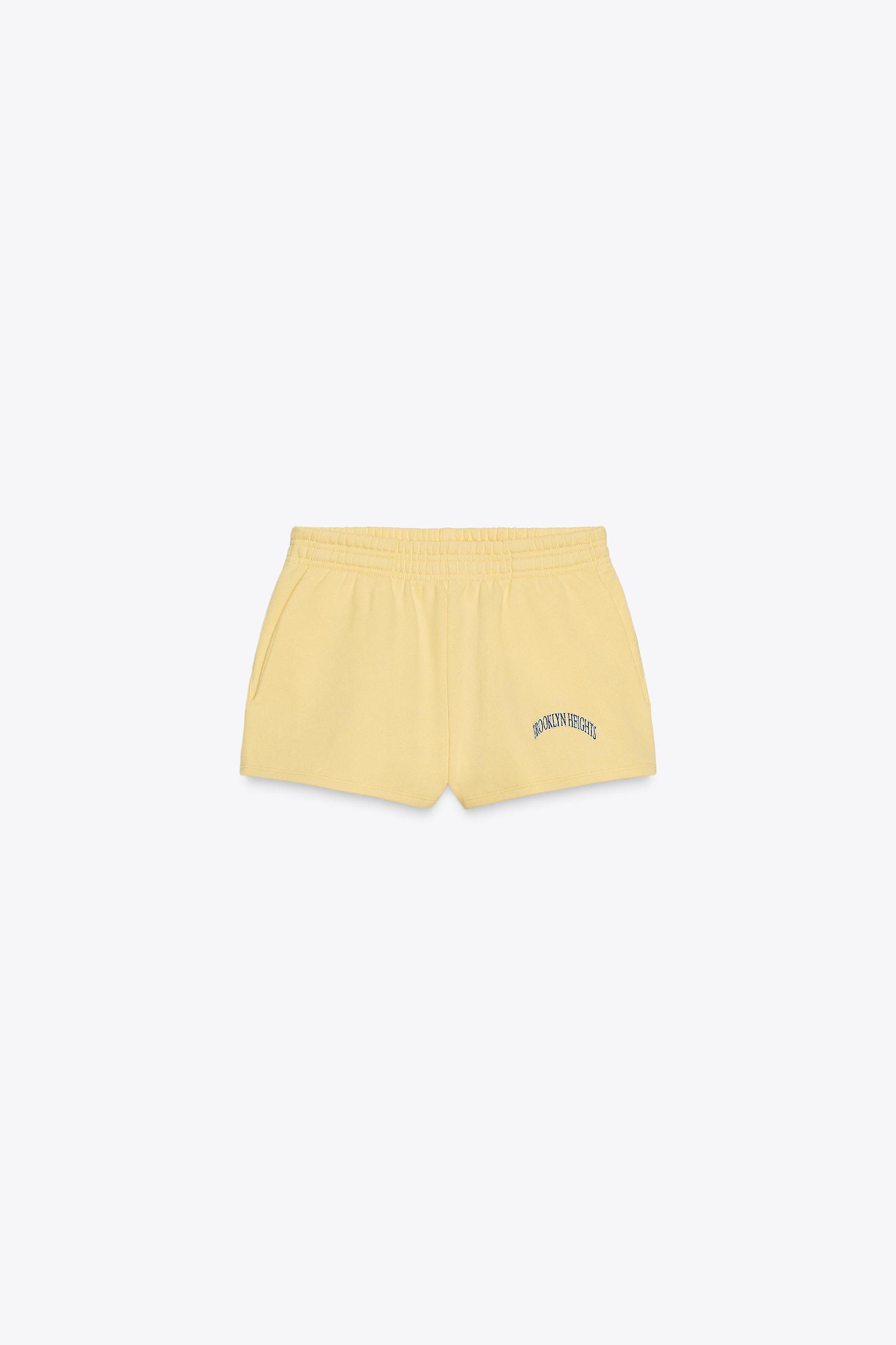 EMBROIDERED TEXT FLEECE SHORTS Product Image