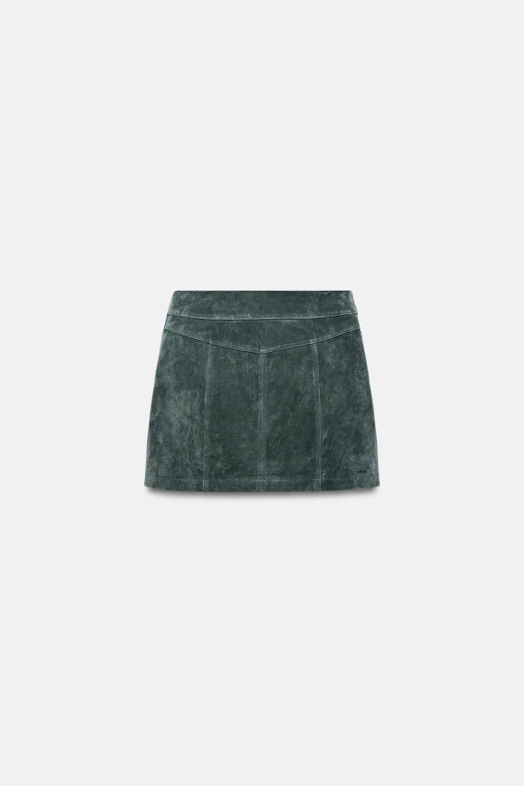 100% SUEDE LEATHER MINI SKIRT Product Image