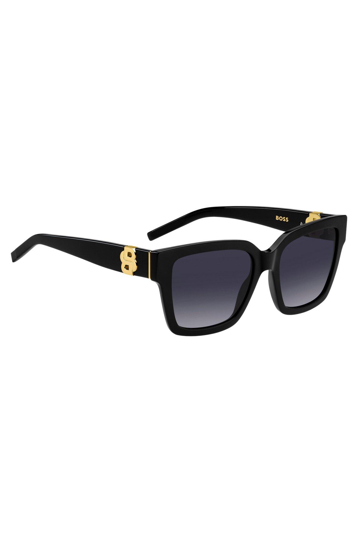 Black-acetate sunglasses with gold-tone Double B monograms Product Image