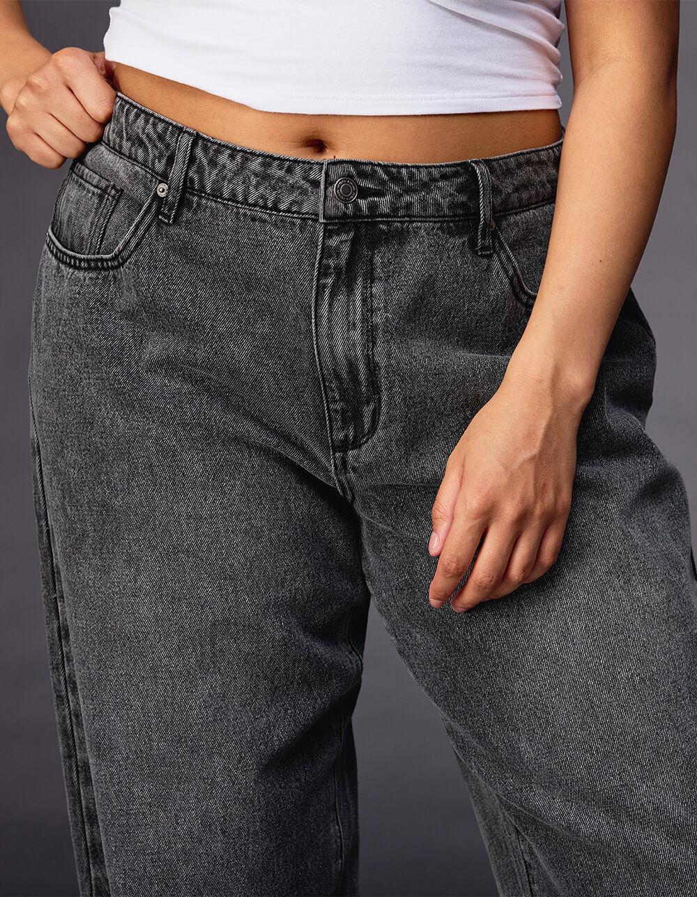 RSQ Womens High Rise Baggy Jeans - WASHED BLACK Product Image