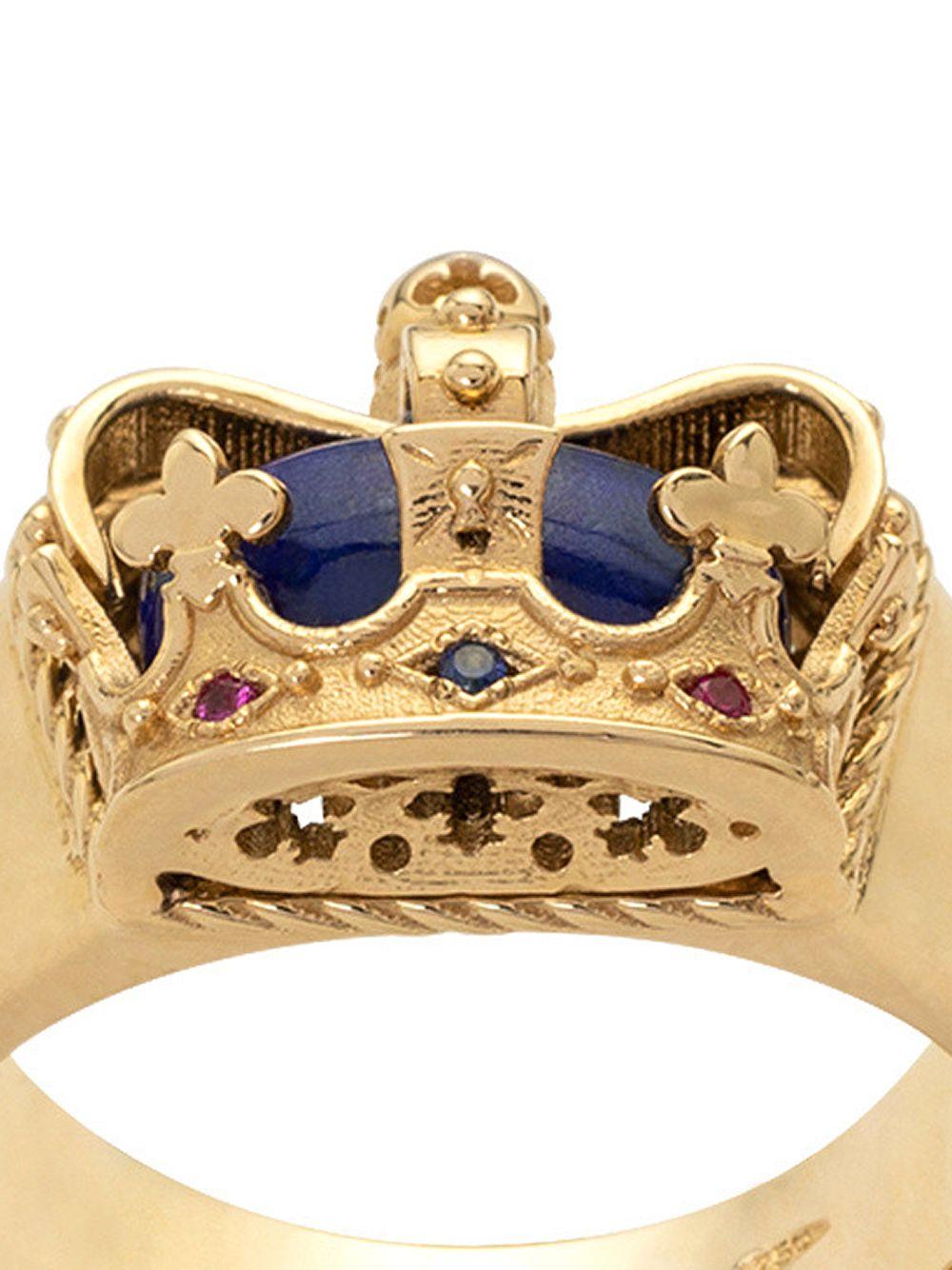 18K yellow gold Royal lapis lazuli, ruby and sapphire ring Product Image