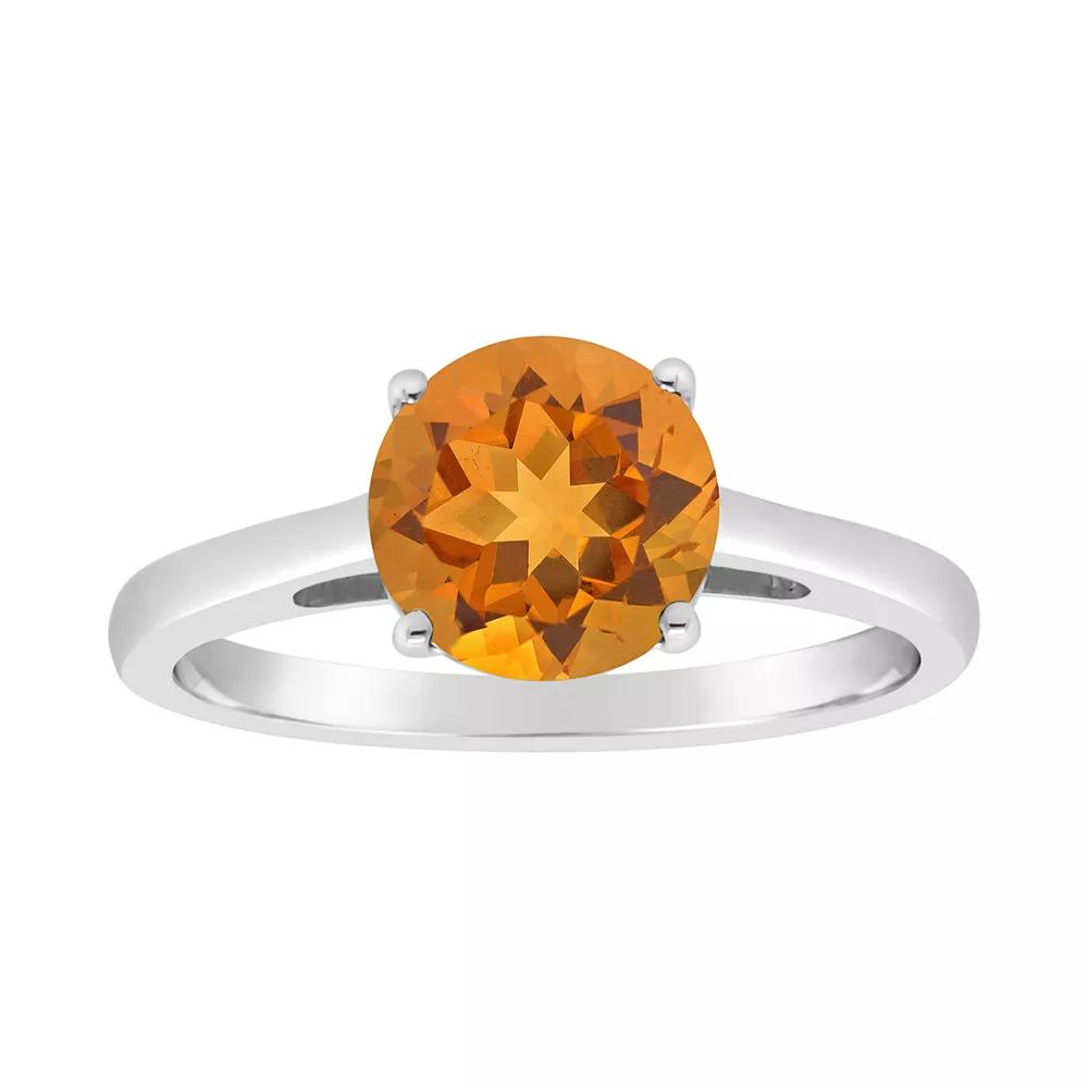 Alyson Layne Sterling Silver Citrine Solitaire Ring, Women's,  Product Image