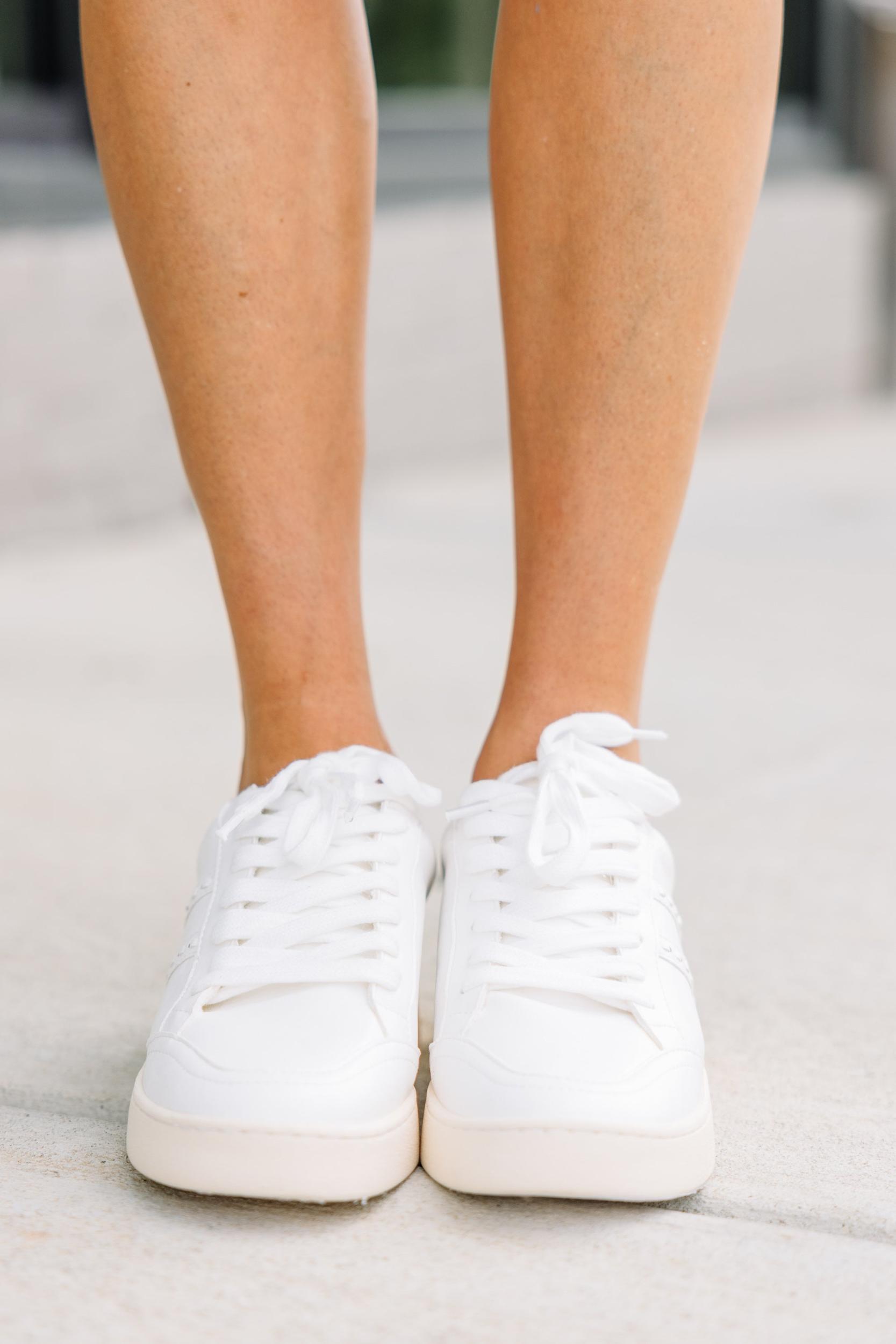 Give It A Try White Platform Sneakers Female Product Image