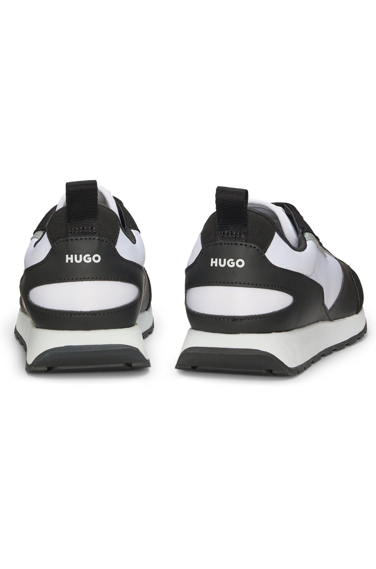 HUGO - Mixed-material trainers with branded accents - Dark Grey Product Image